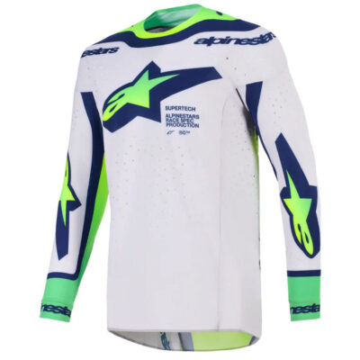 Alpinestars Supertech Vista Jersey Light Grey Yellow Flo Blue