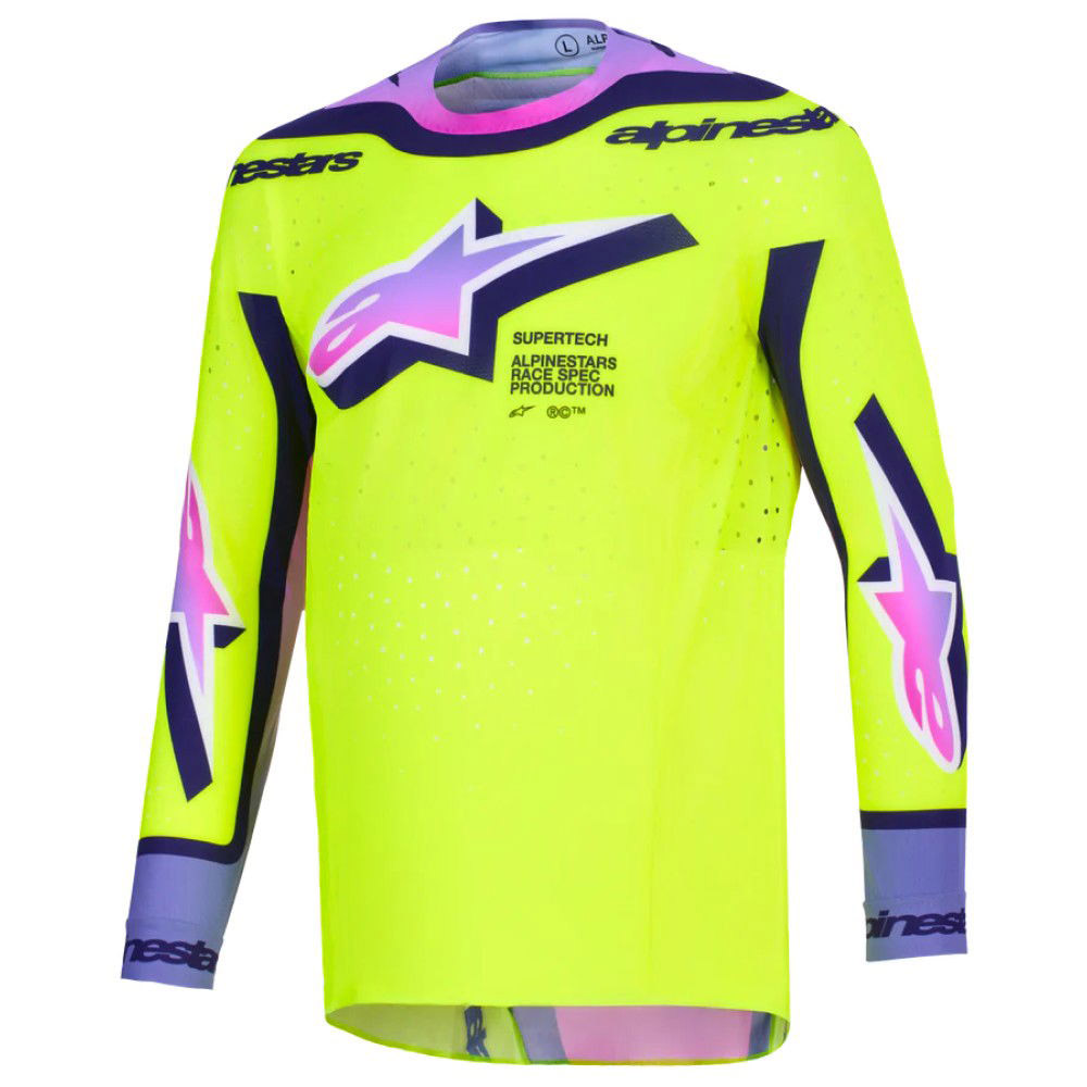 Alpinestars Supertech Vista Jersey Sulph Yellow Magenta Dark Green