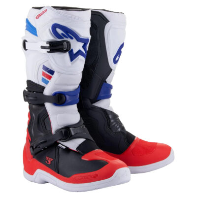 Alpinestars Tech 3 Boots White Bright Red Dark Blue