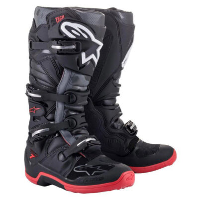 Alpinestars Tech 7 Boots Black Cool Grey Red