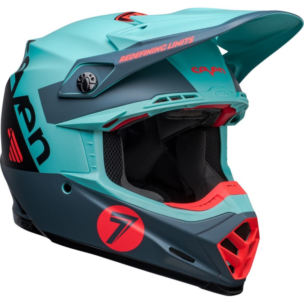 Bell Moto 9S Flex Seven Vanguard Helmet Matt Aqua Black - Image 3