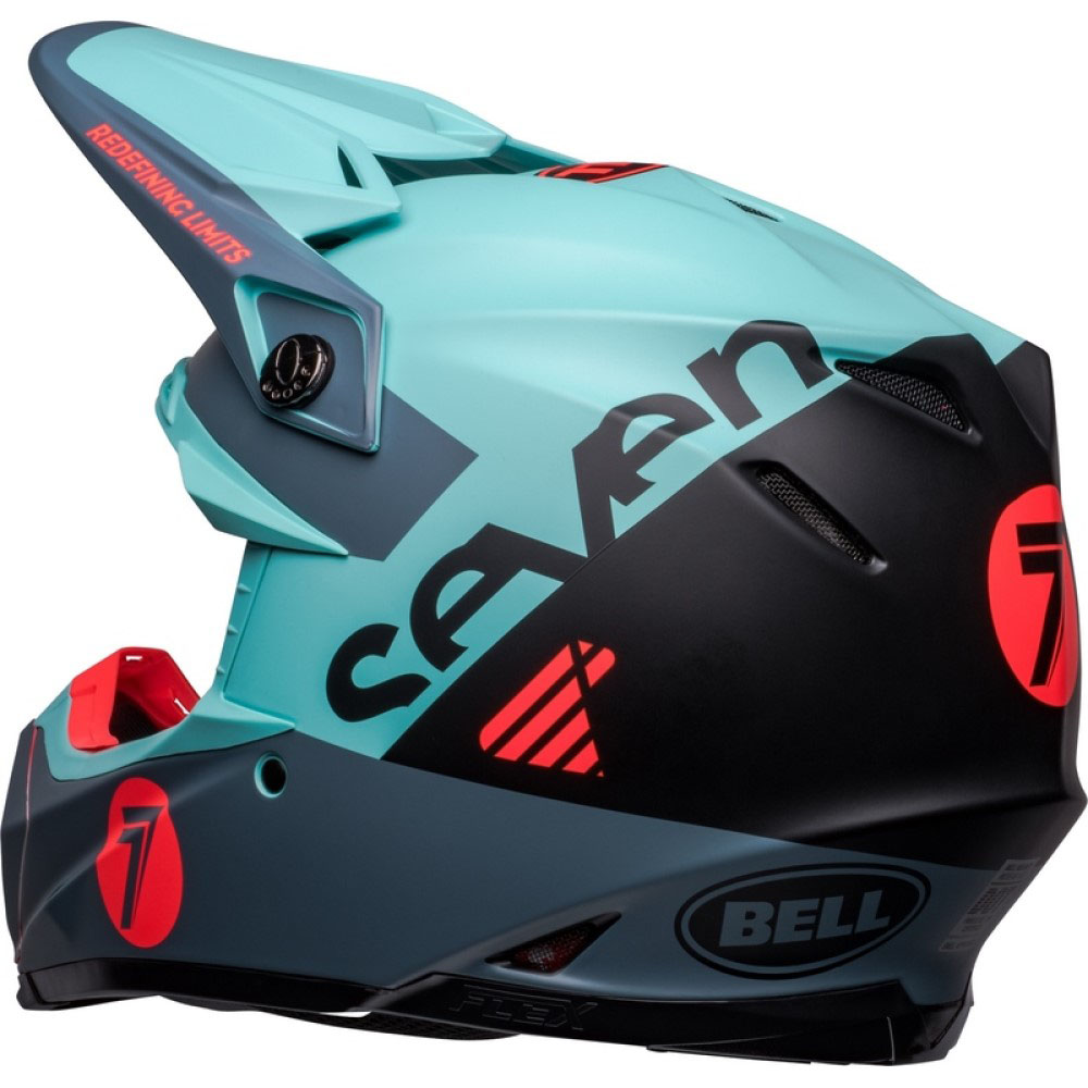 Bell Moto 9S Flex Seven Vanguard Helmet Matt Aqua Black - Image 4