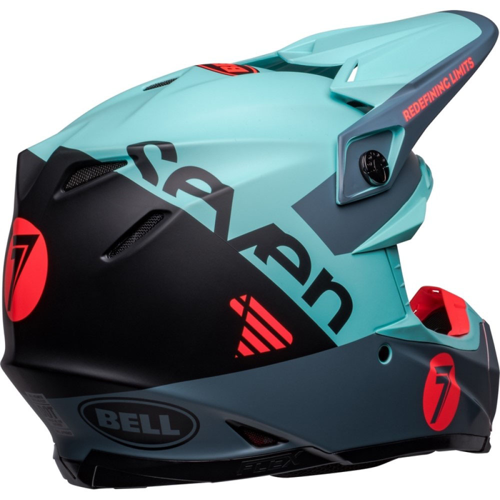 Bell Moto 9S Flex Seven Vanguard Helmet Matt Aqua Black - Image 5