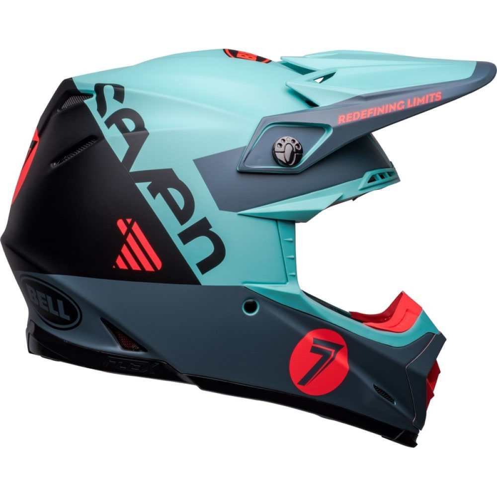 Bell Moto 9S Flex Seven Vanguard Helmet Matt Aqua Black - Image 6