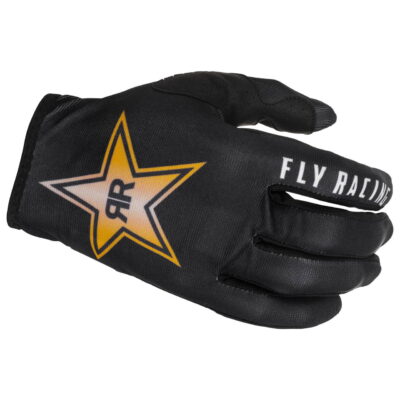 Fly Lite Rockstar MX Gloves Black Yellow White